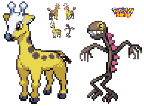 cultofplush:  pokemonscrap:  Defused GirafarigI’ve been calling these defusions, but really, they’re fissions.  THIS ONE IS TERRIFYING 