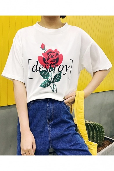 beautiful-kitty: Korean Fashion Tees  Floral Letter  //  Simple Letter   Japanese