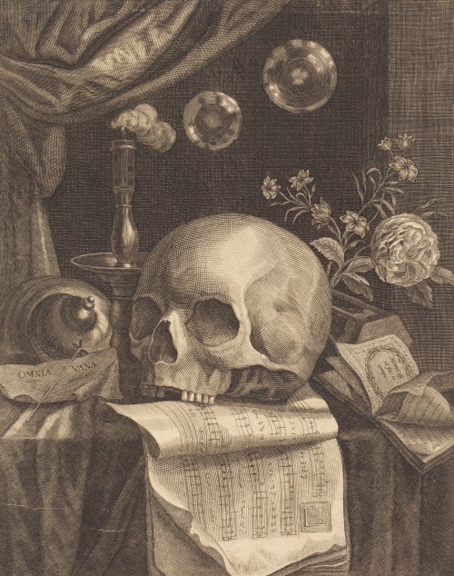 scribe4haxan:Omnia Vanitas (17th Century / Engraving on laid paper) - British School