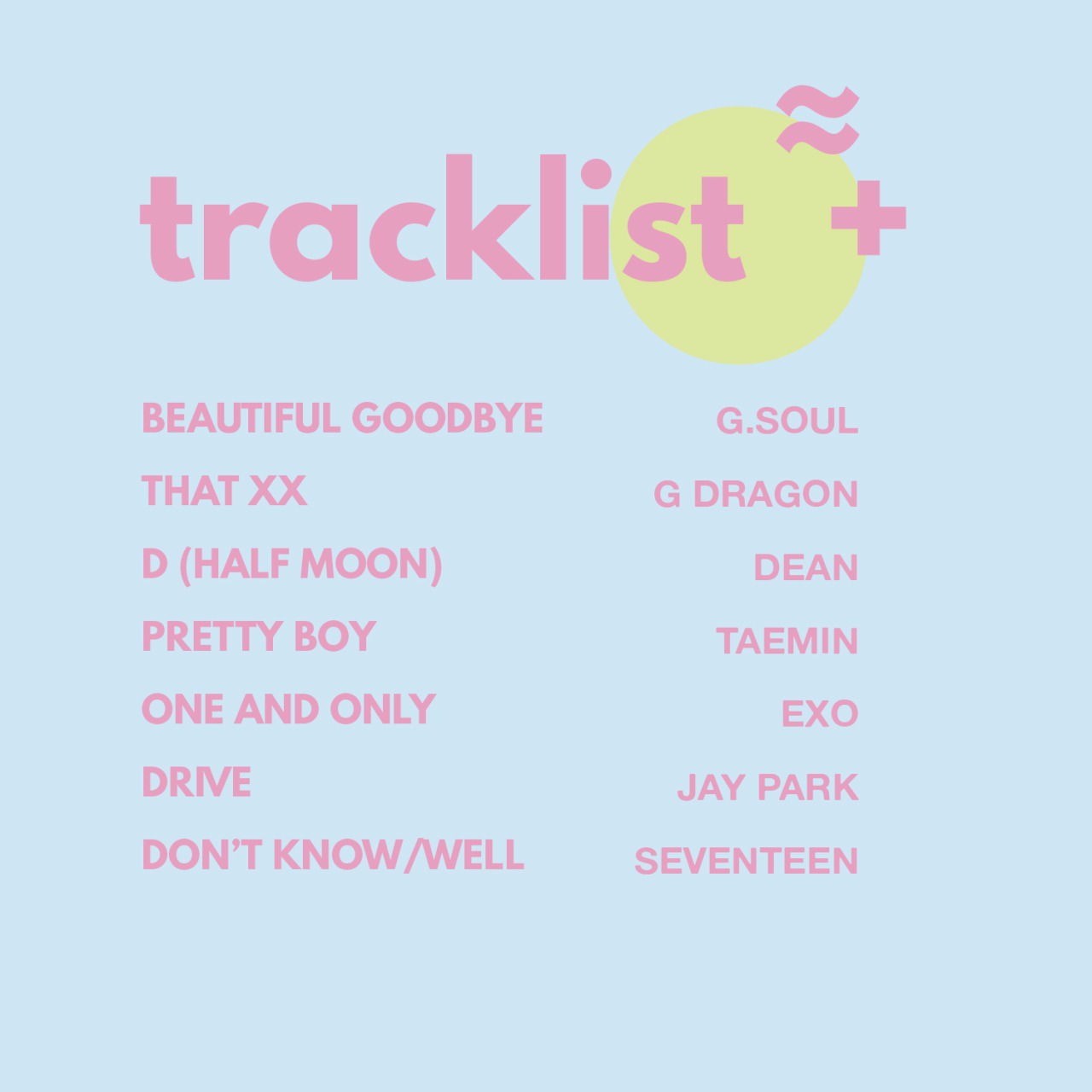 seiihuns:  beautiful goodbye, a playlist.(songs i like that fits jongin or songs