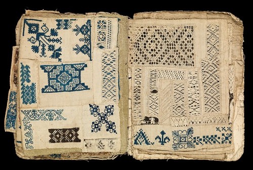 Booklet Of Embroidery And Drawnwork (early 17th Century). Probably Portugese. Linen, Silk, Leather, Paper.