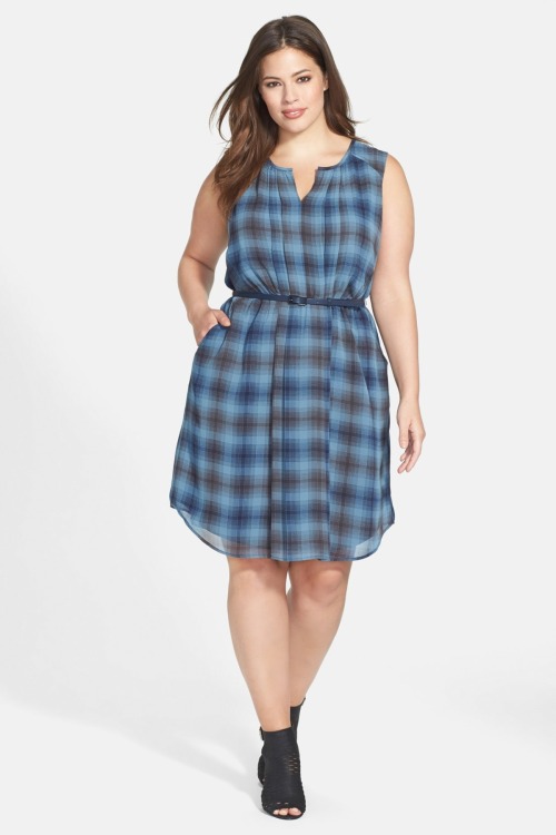 curveappeal:  Ashley Graham for Nordstrom Rack  36 inch bust, 34 inch waist, 47 inch hips City Chic Faux Leather Trim Maxi Dress Halogen Belted Chiffon Dress Calvin Klein Sequin Beaded Shoulder Matte Jersey Sheath Dress at Nordstrom Rack (via Shopstyle)