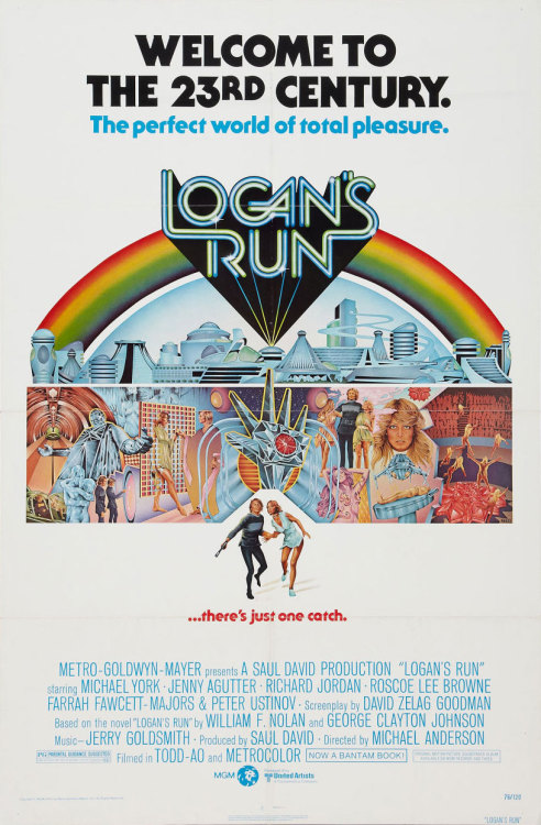 movieposteroftheday:  US one sheet for LOGAN’S RUN (Michael Anderson, USA, 1976) Artist: Charles Moll [see also] Poster source: Heritage Auctions Read more about Logan’s Run and its posters in an archived Movie Poster of the Week from 2011.