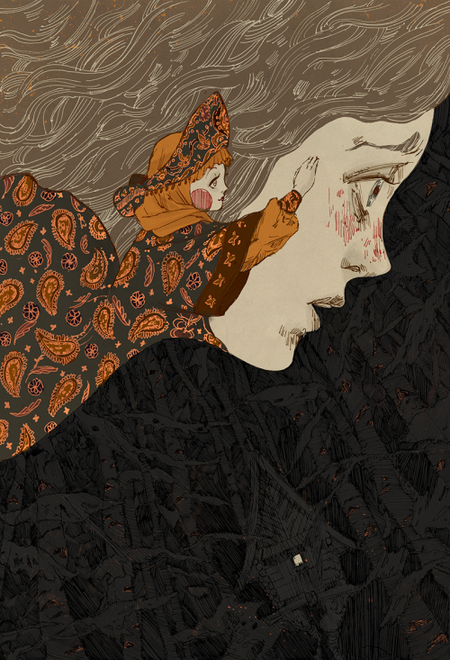cloudienine: HomEweRk from a while ago… Cover for the Russian folktale, Vasilisa the Beautiful. 