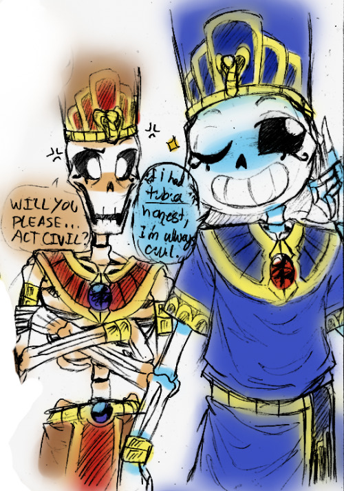 Undertale Egyptian AU where Sans and Papyrus are Egyptian even though no one can tell because they a