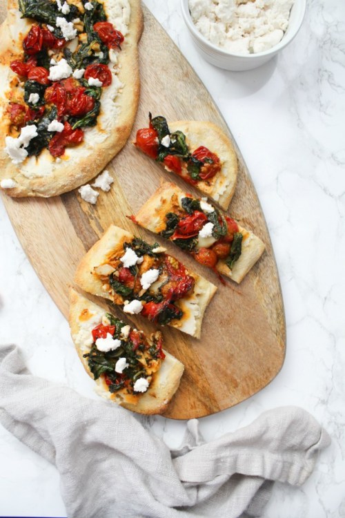 Vegan Cherry Tomato Ricotta FlatbreadsVegan Buffalo Jackfruit &amp; Broccoli Rabe FlatbreadVegan Oli