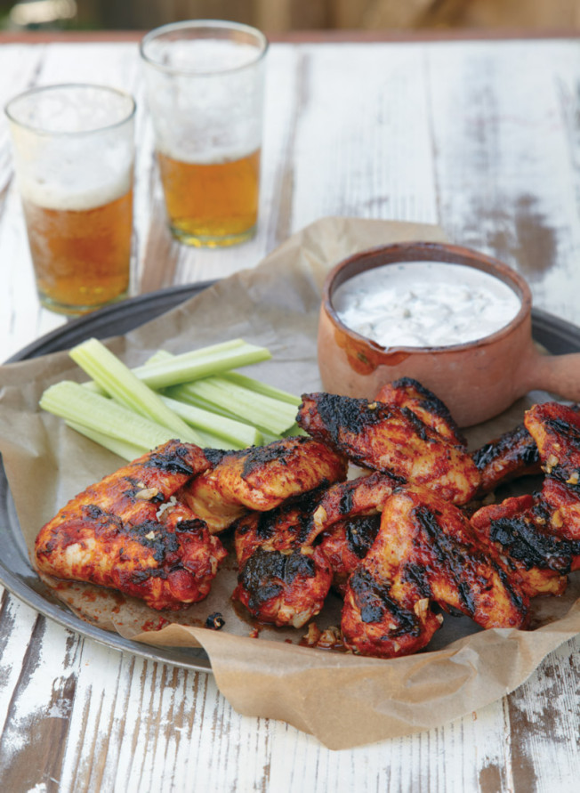 Spicy Chicken Wings with Blue Cheese Dip | Williams-Sonoma Taste
I love grilled chicken. I love hot wings. I loved this with grilled ears of corn & a home brew from a coworker outside, under patio lights.
We spend a lot of time outside. Beth jokes...