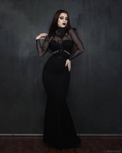 maliceclothing:  How amazing is this shot?  @threnodyinvelvet Wearing Malice harnesses and the Morticia dress by @collectifclothing paired with  neck piece by @forgefashion 🖤 #threnodyinvelvet #gothicfashion #goth #harness #morticia #collectif #vamp