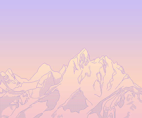 softwaring:Working on another mountain pixel, and messing around with color schemes
