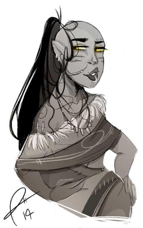 stardroid: More Warcraft stuff! Quick concept art of my orc shaman, Khei’ra.