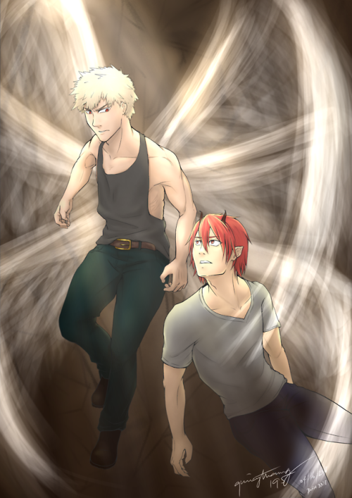 Here is my picture for the @my-hero-academia-big-bang​ created for the fic UnderneathBakugou is a se