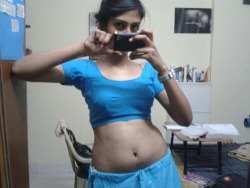 prythm:  Patli Kamar - Blue Blouse Bhabhi showing her Assets…  KIK: Prythm