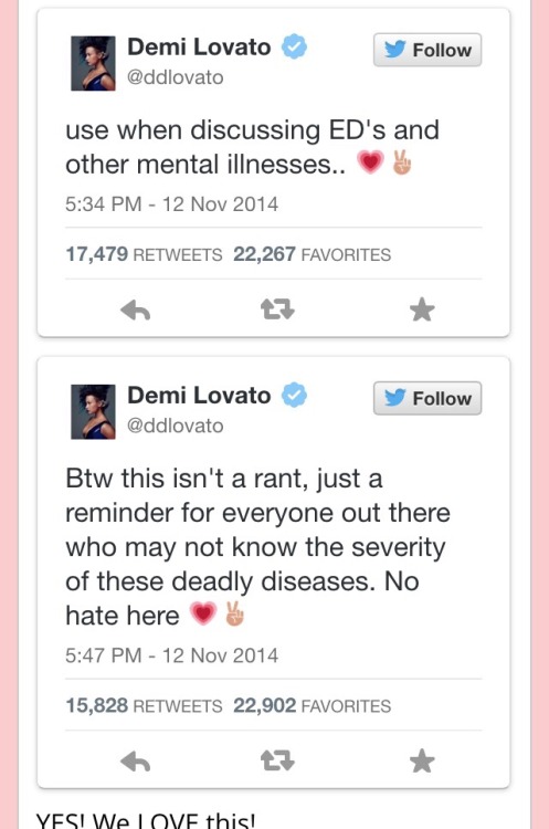 thatdoctortho:  Demi stands up to Meghan Trainor for referring to anorexia as a “diet”