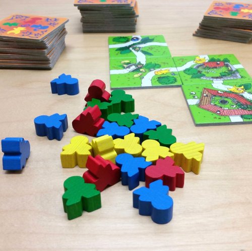 The Kids of Carcassonne must build roads to bring home sheep, chickens and goats
The Kids of Carcassonne
by Rio Grande Games
Ages 4 and up, 2-4 players, 20 minutes
$65 Buy one on Amazon
A much simplified version of Carcassone, the children of...