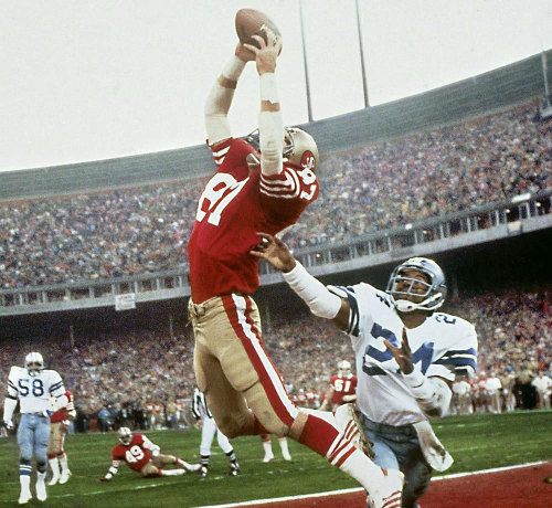On Jan. 10, 1982, one of the most famous plays in NFL history, Dwight Clark’s leaping, fingertip tou