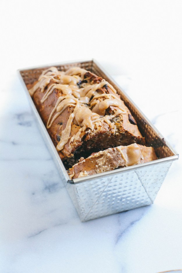 sweetoothgirl:  Caramelized Banana Chocolate Nut Loaf with Browned-Butter Coffee