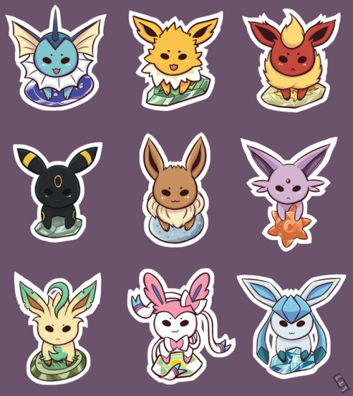 Eeeveelutions! I love them!I’ve made these into stickers! I’ll be at the Impact Comics Festival with