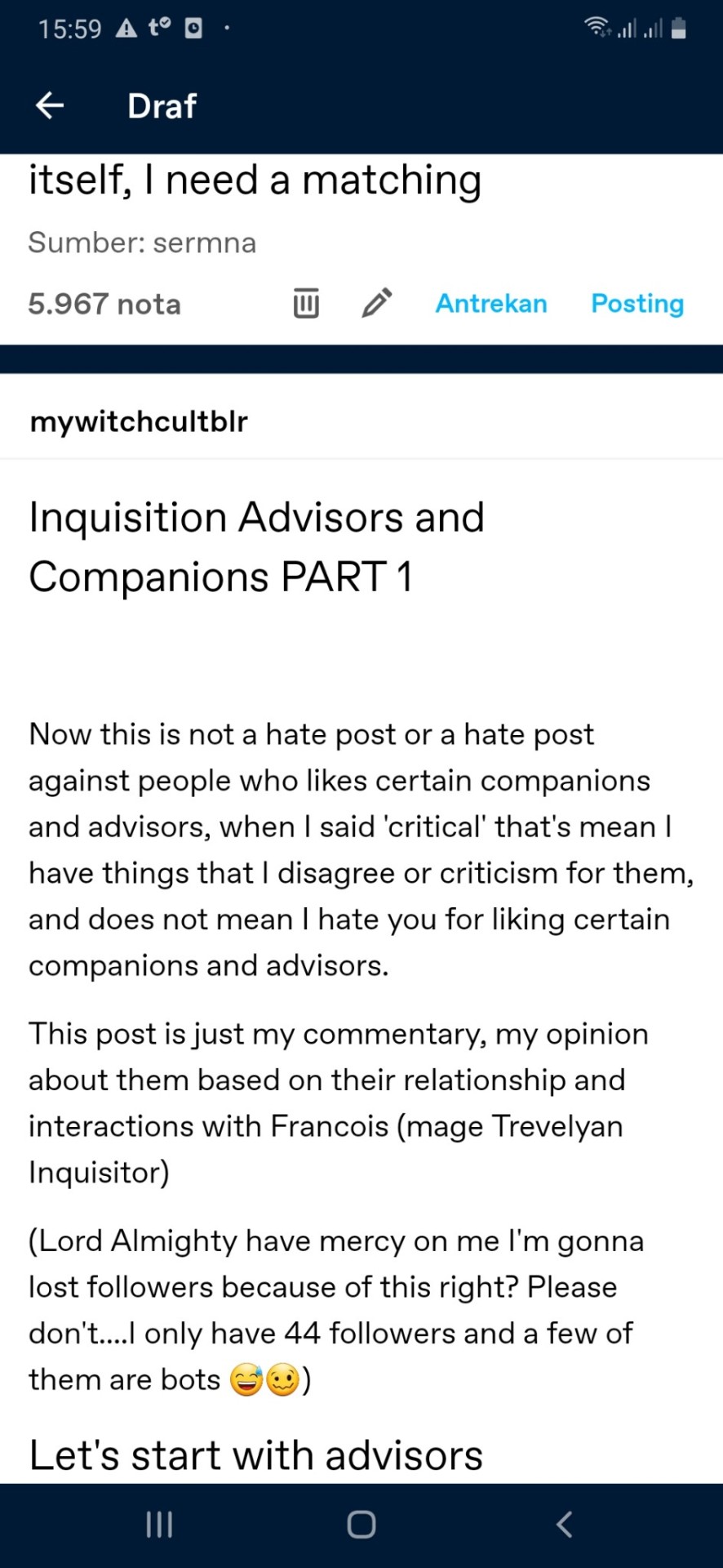 Theories And Drafts