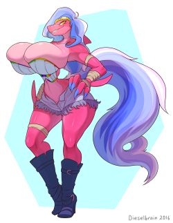 dieselbrain:  a commission for JezBunni for a mammarian mammalian shark girl