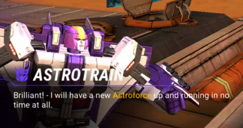 space-bridge-to-nowhere:I am so happy that Astrotrain hasn’t given up on hisAstroforce dreams.