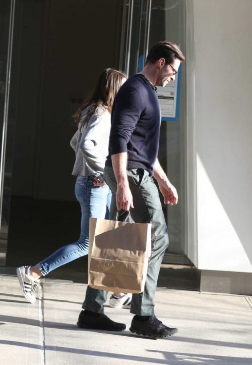 Hugh Jackman Out Shopping with His Daughter Ava in the West Village in New York City 04/22/2018
