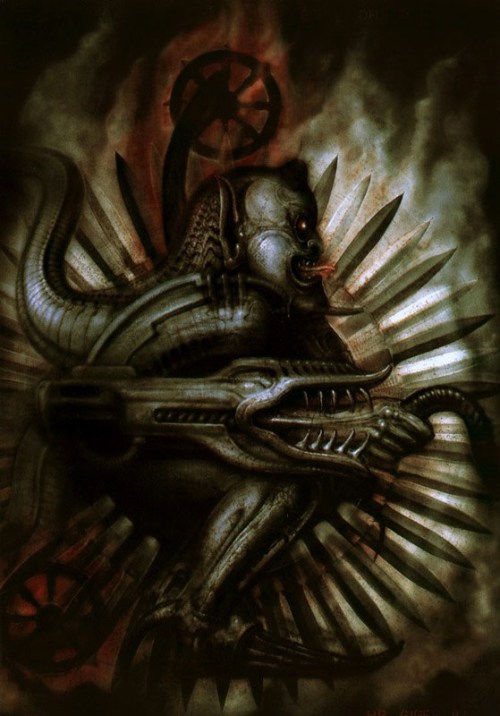 ahoahoman: H.R. Giger’s illustrations for the Teito Monogatari movie’s gohô dôji (護法童子).