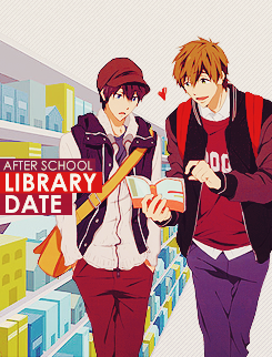 lordzuuko:  ReiGisa on a movie date, just perfect for starters! MakoHaru are veterans so they’d settle for something simple now like a date in the library! SouRin have a lot of catching up to do and what better way than to tour the world together? 