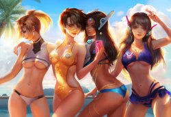 exotication:  Overwatch beach time by jiuge 