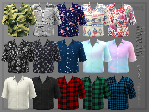 trillyke: Inferno Shirt Oversized, tucked in button-up shirt in lots of fun patterns and solids for 