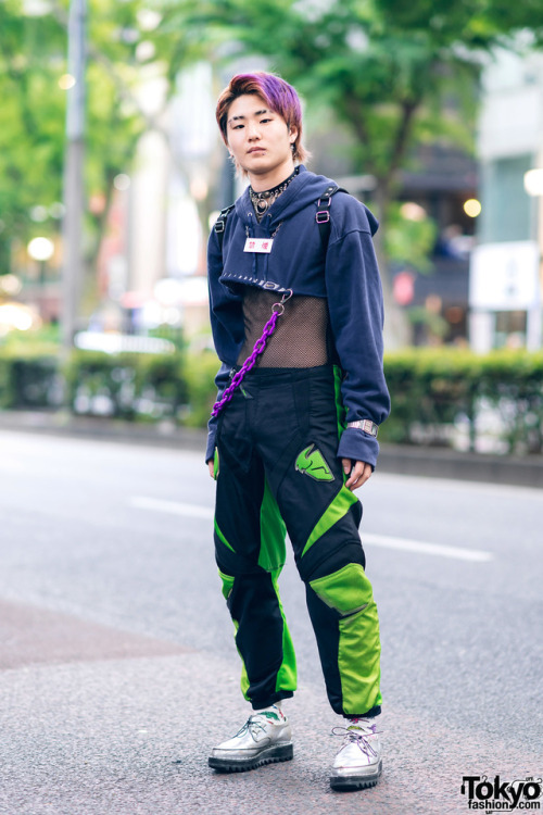 Japanese teens Dai, Kan, and Kota on the street in Harajuku wearing remake fashion along with items 