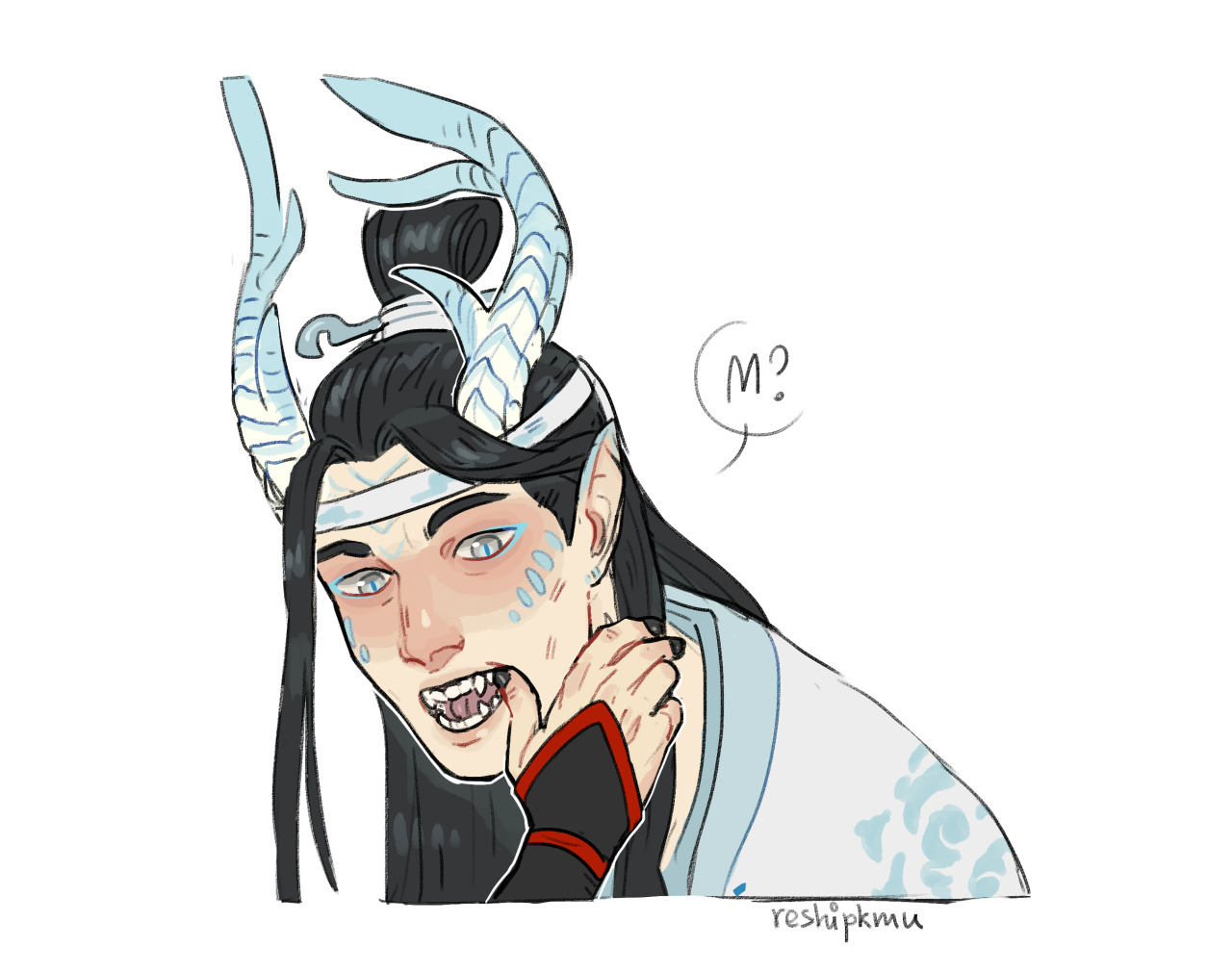 “Lan Zhan, open your mouth. Oh. Fuck”