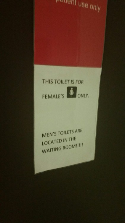 destroymales:Women’s hospital bathroom is #confirmed terf The only problem I see here is that 