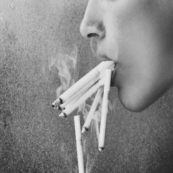 nudepistols:  #very #smokes #black #and #white #woman