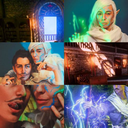 Aesthetic Challenge experiment with my own costest and my sweeatheart Teddy as Lavellan (at 1st) and