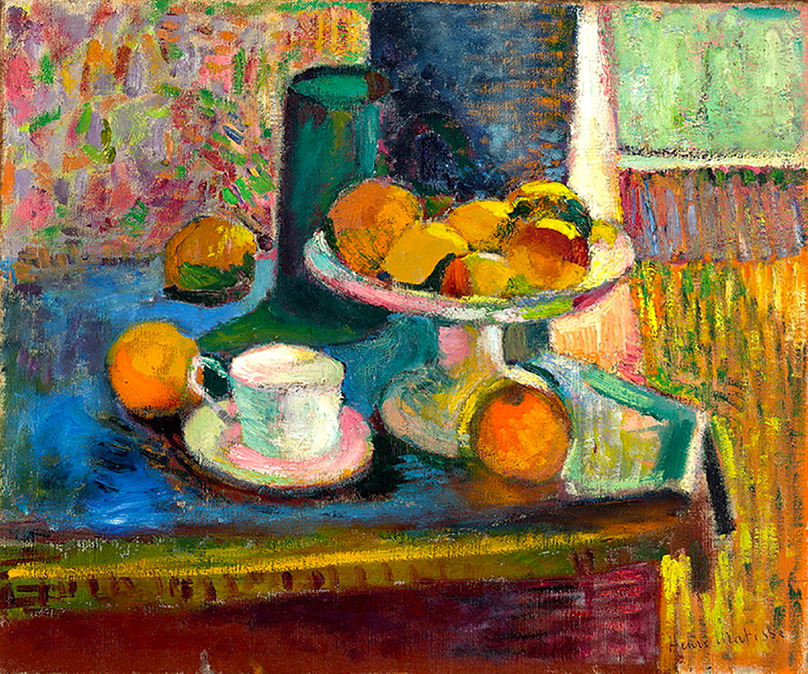 lonequixote:
“Henri Matisse
Still Life with Compote, Apples, and Oranges
”