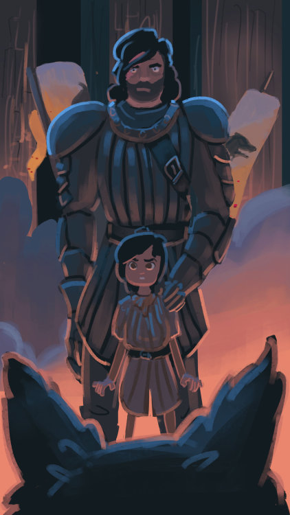 the-illborn-usurper:Arya and the Hound by Novuh