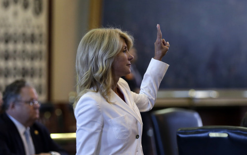 pinkemersonradio:Senator Wendy Davis kicking some serious patriarchal ass