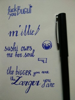 c2oh:  me, using my new calligraphy pen for