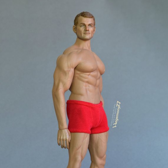 1/6 scale XXL red trunks men's underwear for - Buy one-sixth