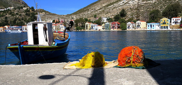 Boat and nets by Marite2007 on Flickr.Boat and nets Seashore with colorful nets and