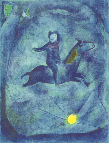 artist-chagall: Mounting the ebony horse…, 1948, Marc Chagall