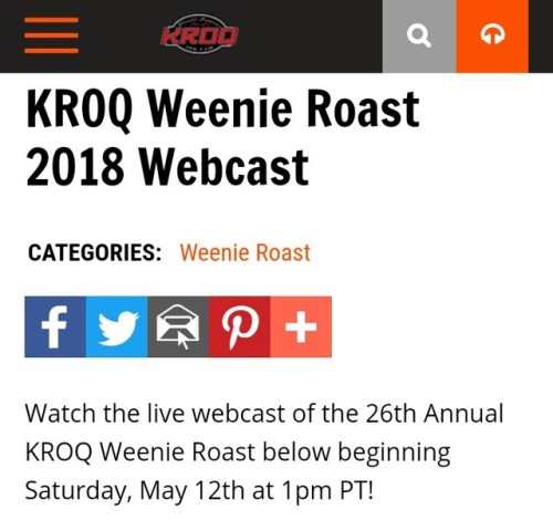 Link: kroq.radio.com/weenie-roast-webcast