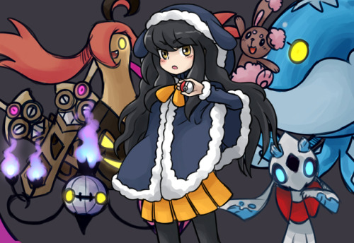 “What Gym leader type are you?” Shindan result and pokemon self portrait.Pumkaboo-Buneary for Punibu
