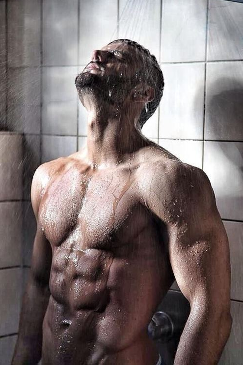 Hairy chest, legs,Beard and Mustache.