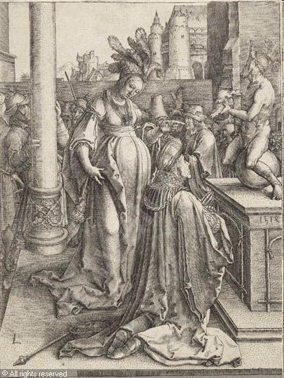 Solomon’s Idolatry by Lucas van Leyden,drawing from 1514 painting from the 1530s