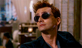 daughtersofthanos:Crowley smiling because of Aziraphale (requested by anonymous)