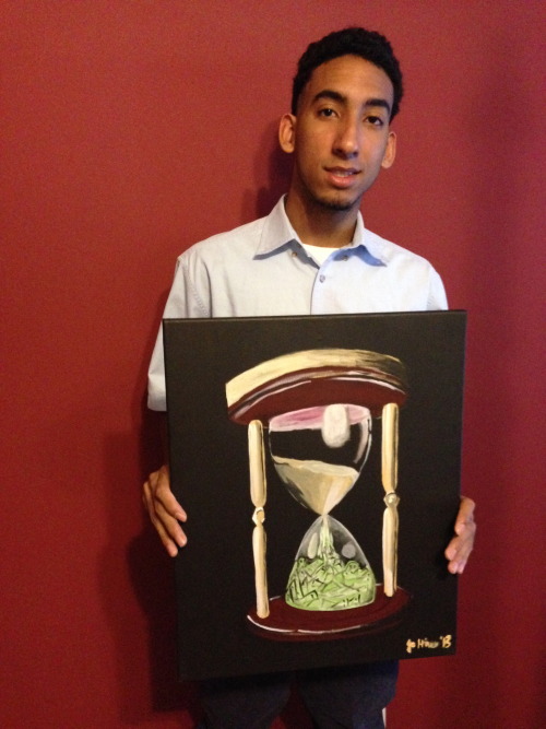 levity22504:  Latest custom acrylic piece done for my homie Mall. He went with the “time is money” theme.  Jo