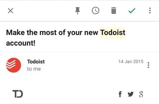 2015年1月時我的Todoist注冊Email