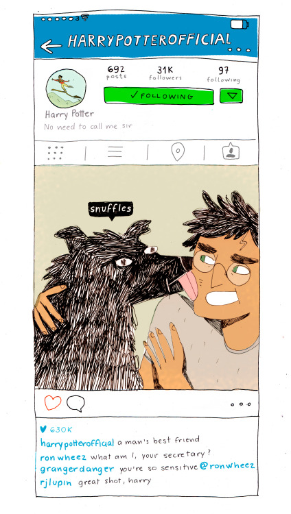 bloodyhellharry:If Harry Potter characters had instagram I was never a huge fan of mixing Harry Potter and social media,