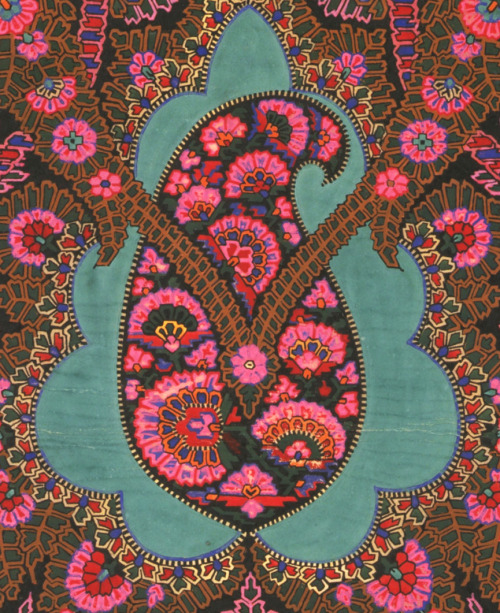 George Haité, pattern design for a shawl, 1850. Paisley, Scotland. Water colour and gouache. All-ove